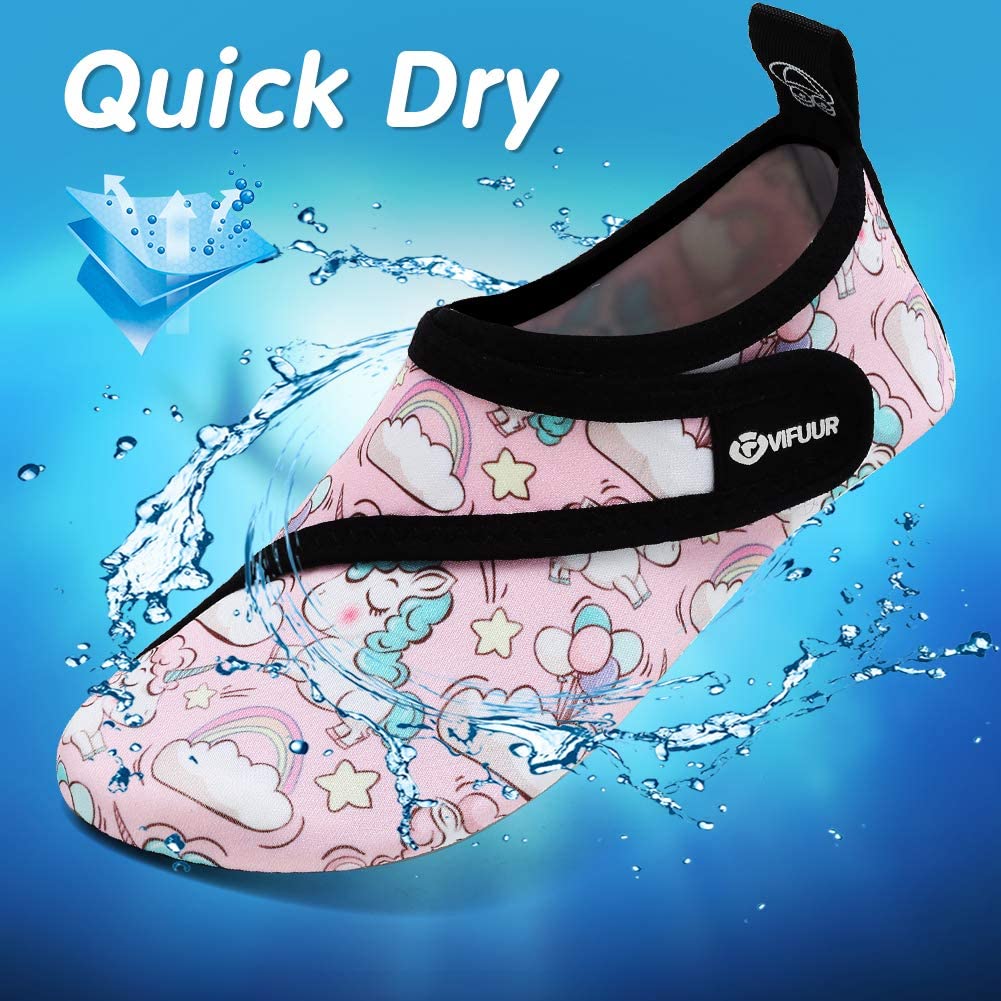 VIFUUR Kids Water Shoes Unicorn Pink Girls Boys Vifuur
